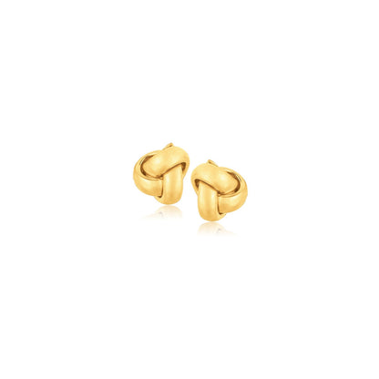 10k Yellow Gold Love Knot Stud Earrings(9mm)