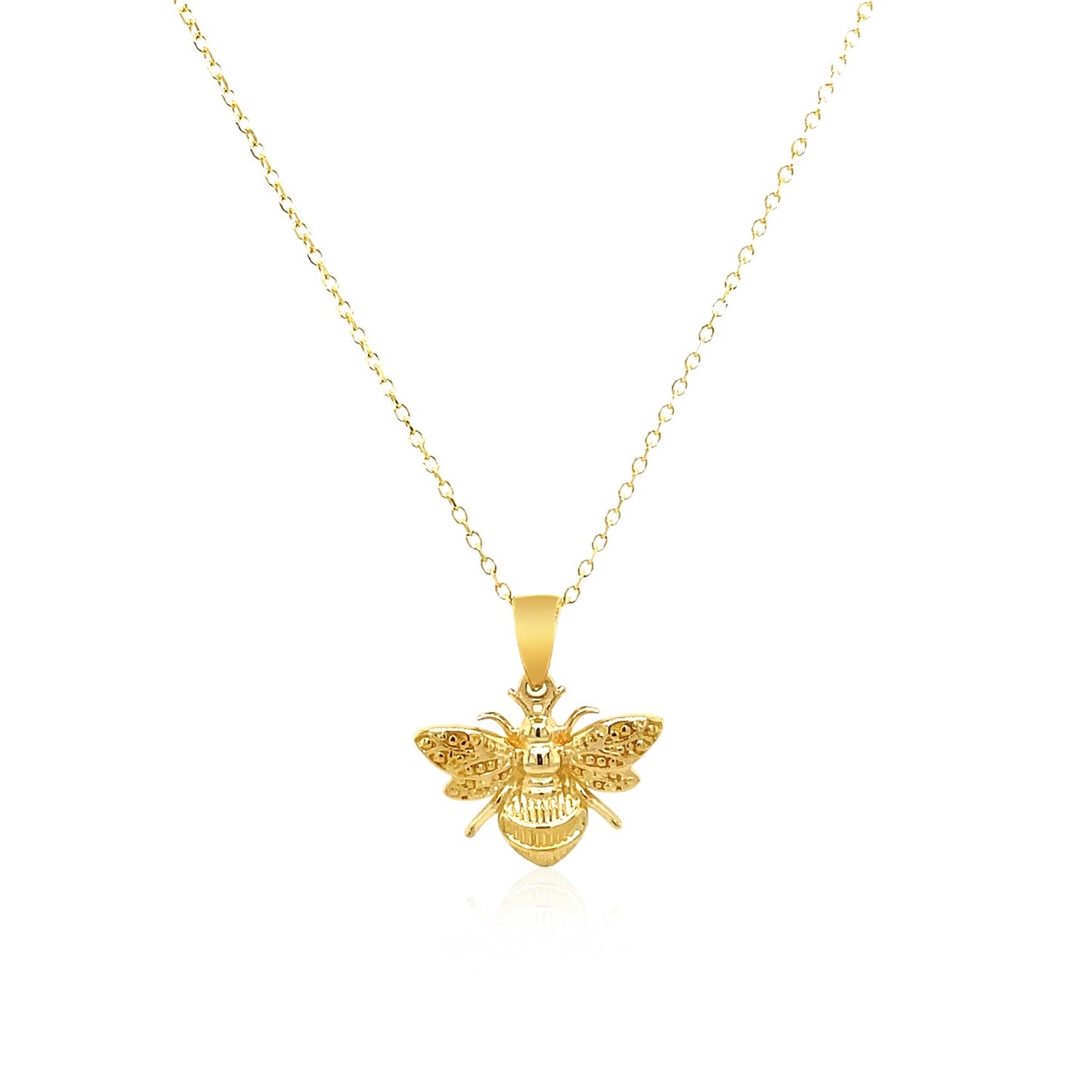 14K Yellow Gold Bee Necklace