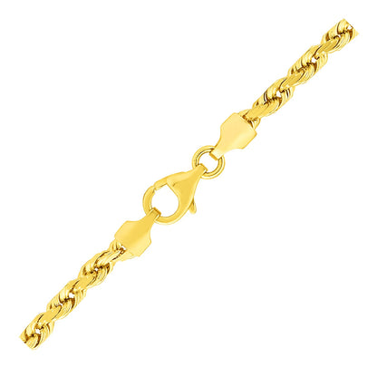 10k Yellow Gold Solid Diamond Cut Rope Bracelet (3.50 mm)