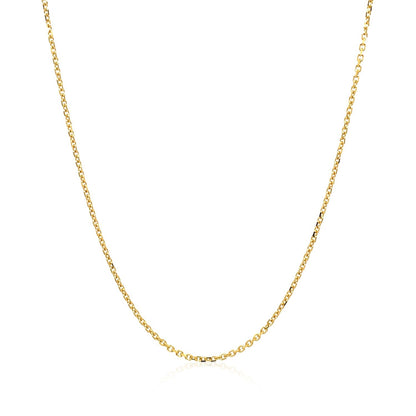 18k Yellow Gold Diamond Cut Cable Link Chain (1.10 mm)