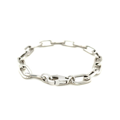 Sterling Silver Wide Paperclip Chain Bracelet (6.50 mm)