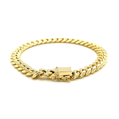 14k Yellow Gold Semi Solid Miami Cuban Bracelet (7.20 mm)