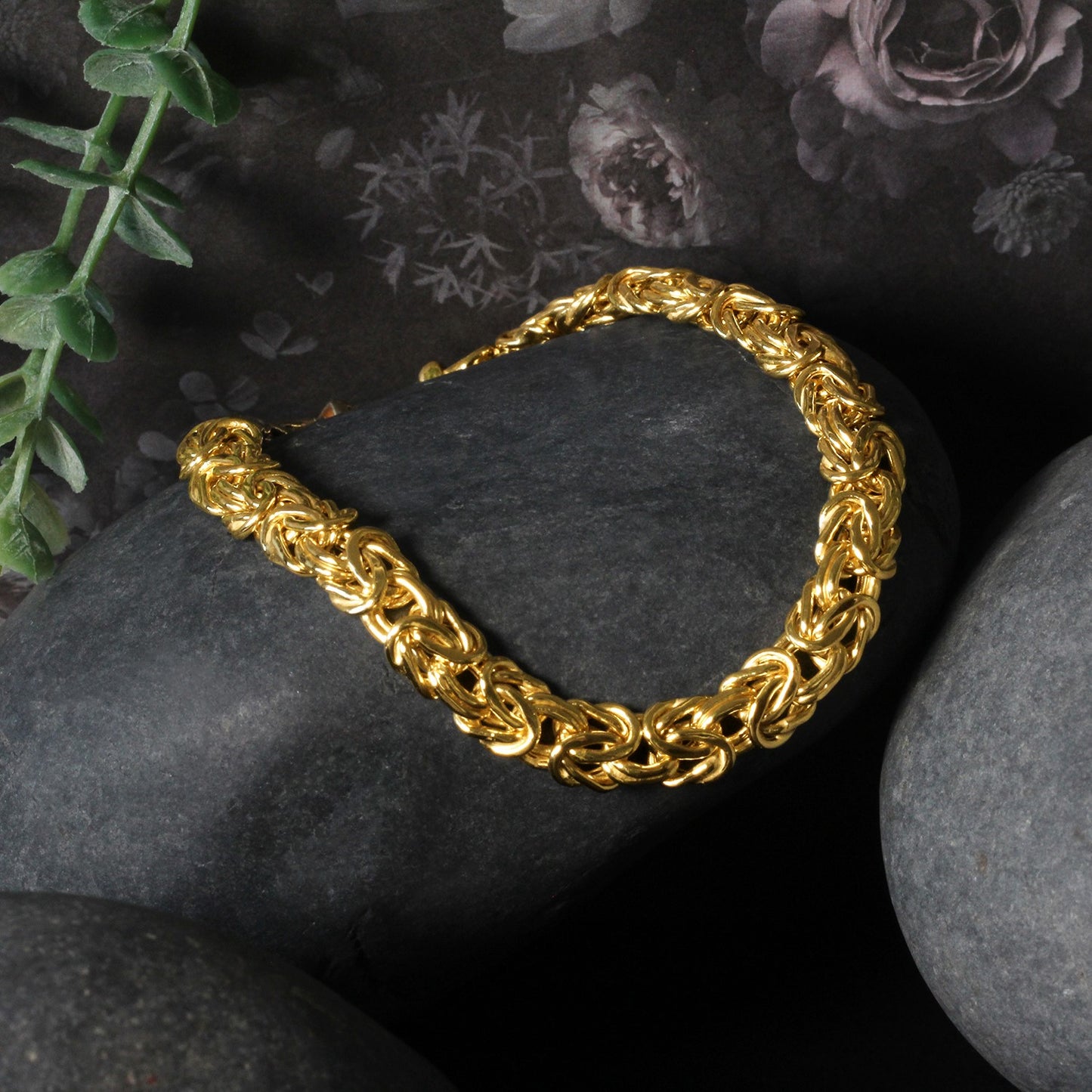 10k Yellow Gold Byzantine Design Chain Bracelet (7.00 mm)