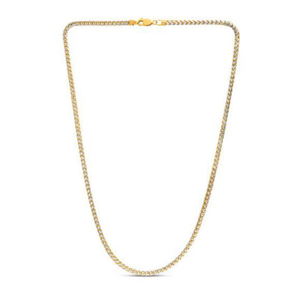 14k Yellow Gold Round Pave Franco Chain (3.15 mm)