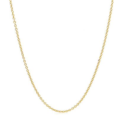 14k Yellow Gold Round Cable Link Chain (1.30 mm)