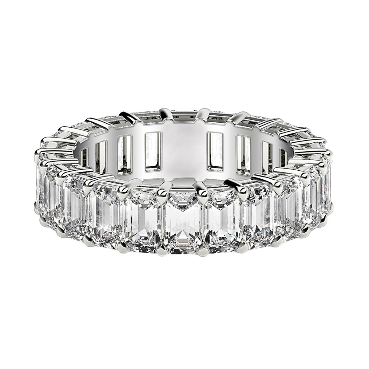 Emerald Cut Lab Grown Diamond Eternity Ring in White Gold