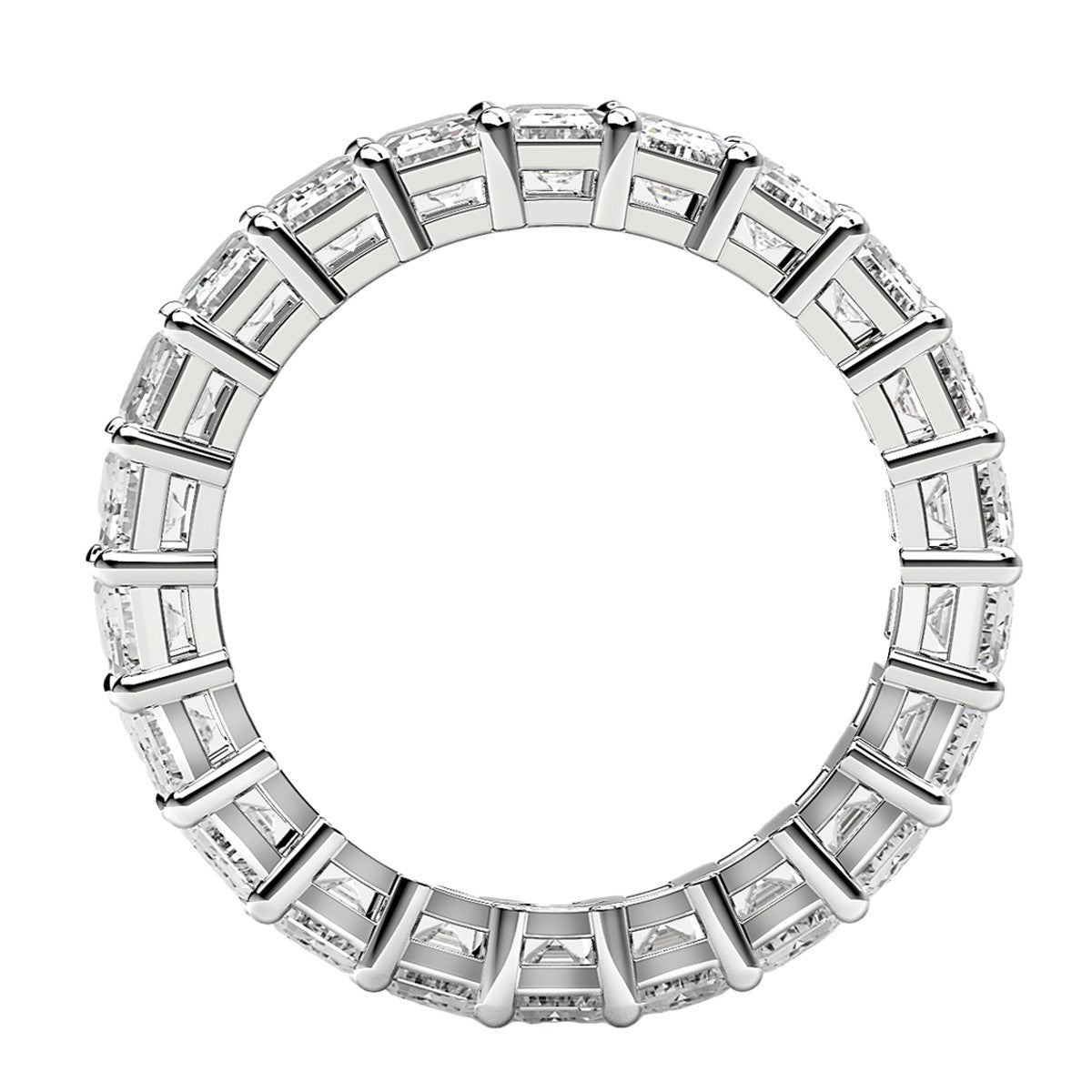 Emerald Cut Lab Grown Diamond Eternity Ring in White Gold