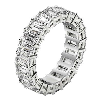 Emerald Cut Lab Grown Diamond Eternity Ring in White Gold