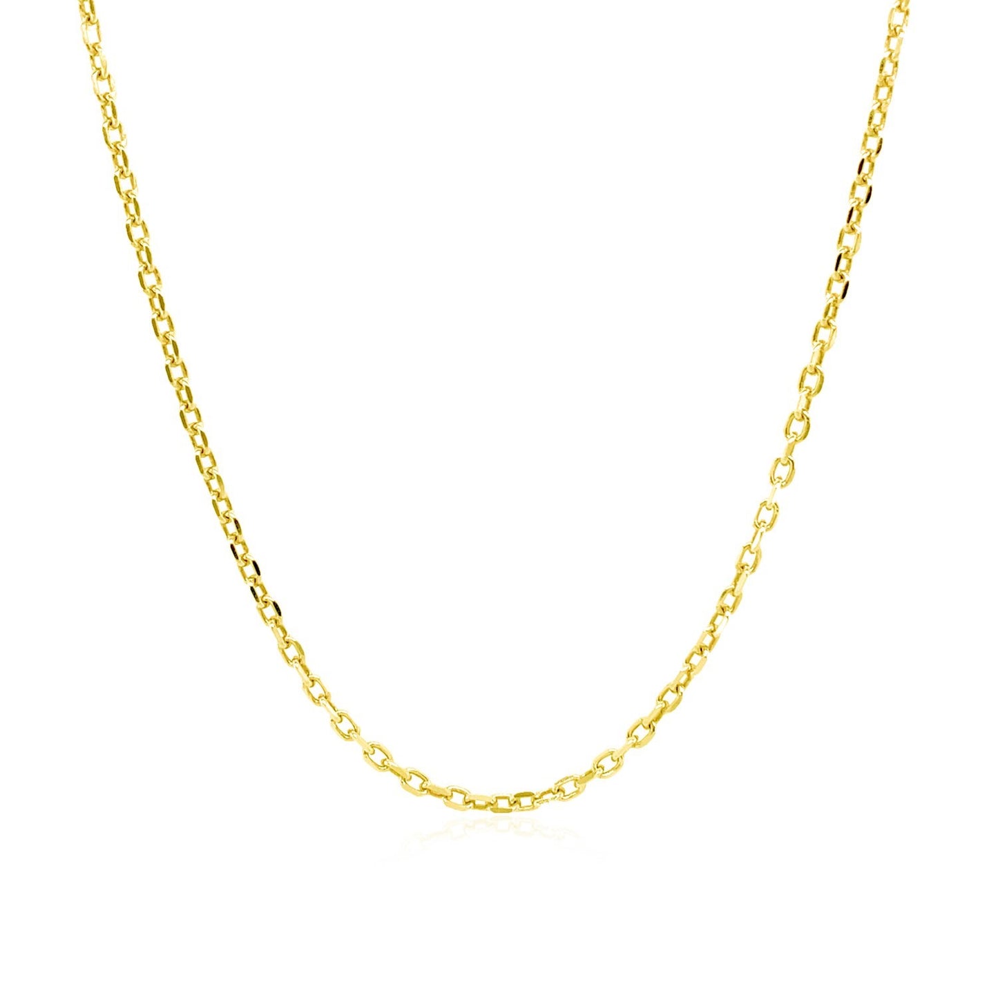 18k Yellow Gold Diamond Cut Cable Link Chain (1.50 mm)