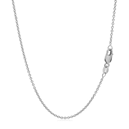 14k White Gold Round Cable Link Chain (1.30 mm)