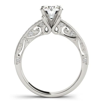 14k White Gold Antique Pronged Round Diamond Engagement Ring (1 1/8 cttw)