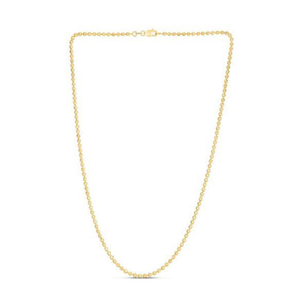 Moon Cut Bead Chain in 14k Yellow Gold (2.50 mm)