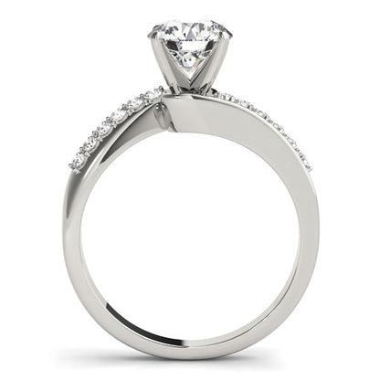 14k White Gold Bypass Round Pronged Diamond Engagement Ring (1 5/8 cttw)