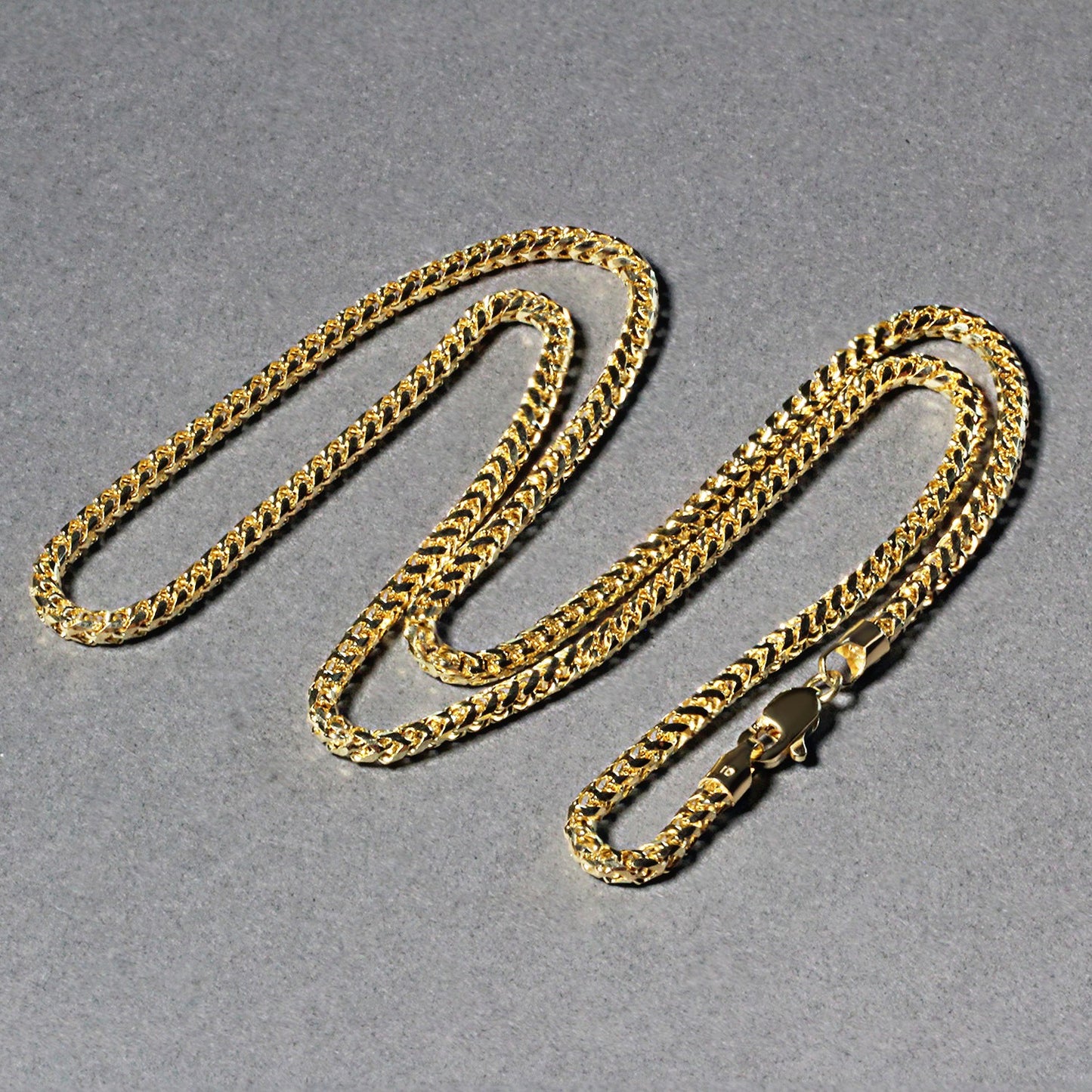 14k Yellow Solid Gold Diamond Cut Round Franco Chain (2.70 mm)