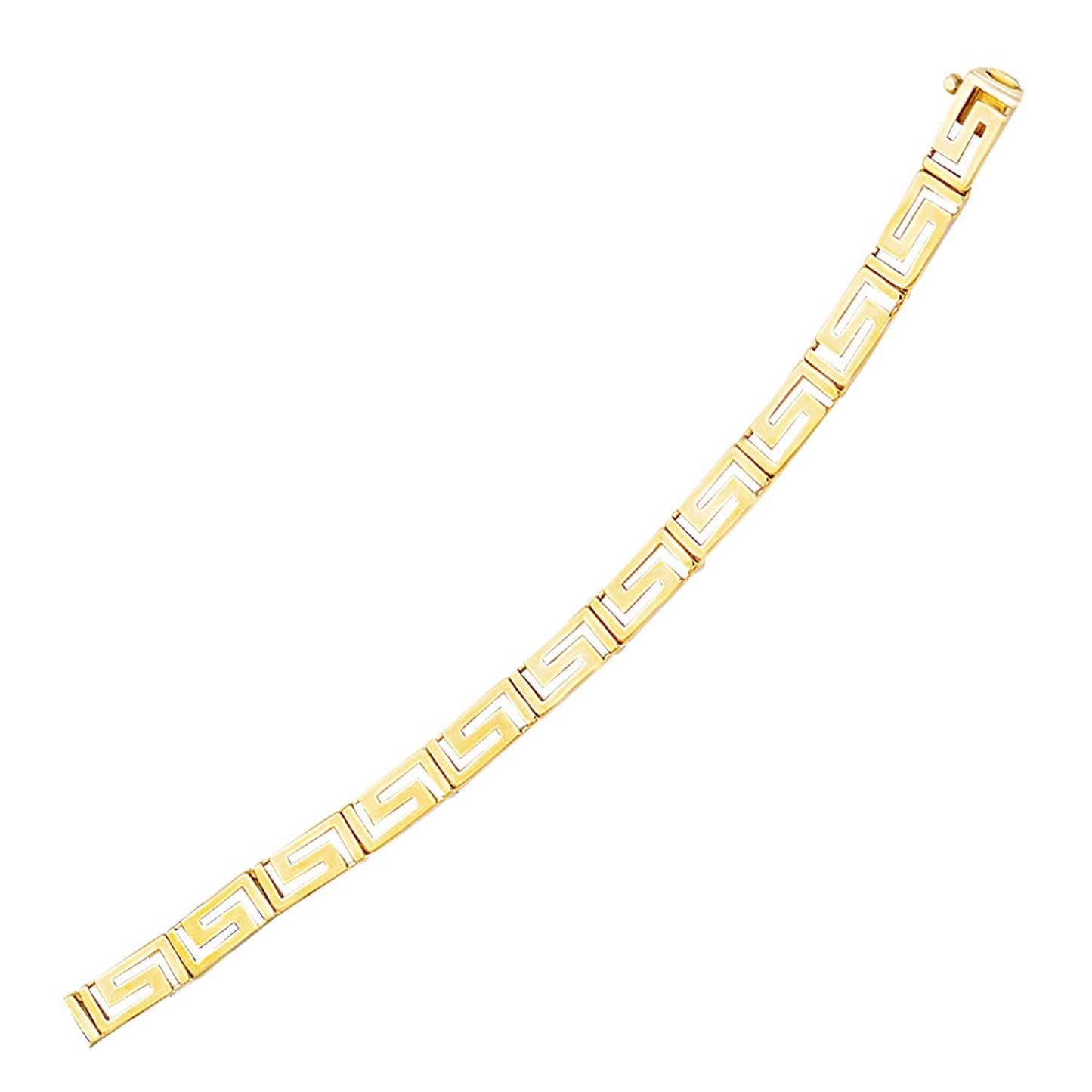 14k Yellow Gold Fancy Greek Key Motif Bracelet (6.35 mm)