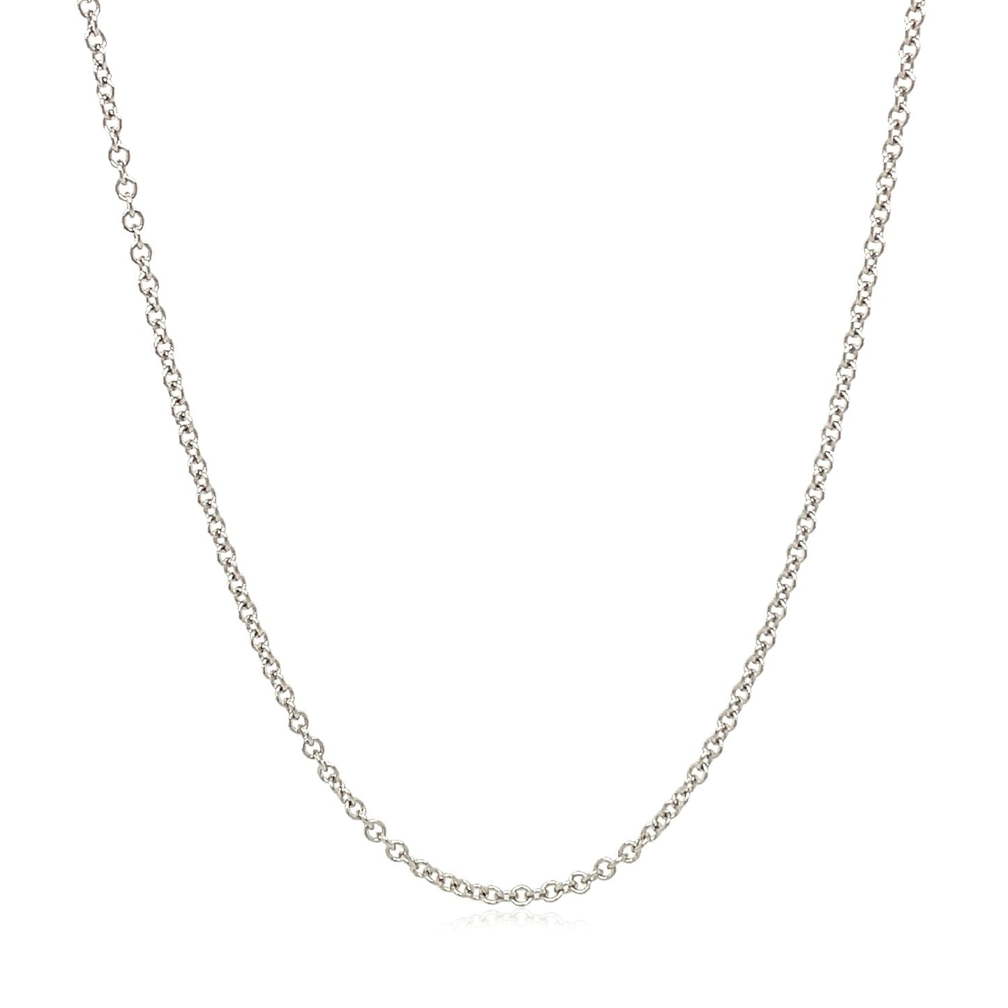 14k White Gold Round Cable Link Chain (1.50 mm)