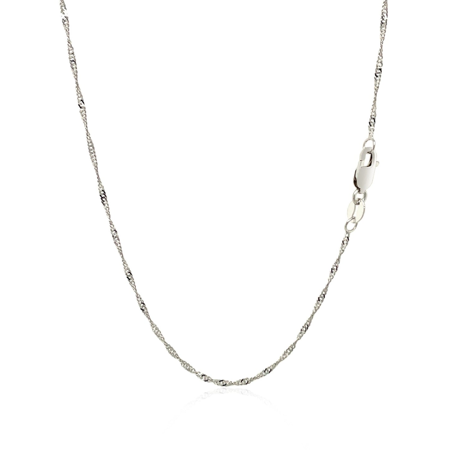 14k White Gold Singapore Chain (1.30 mm)