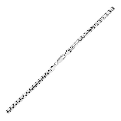 Sterling Silver Rhodium Plated Round Box Chain (4.40 mm)