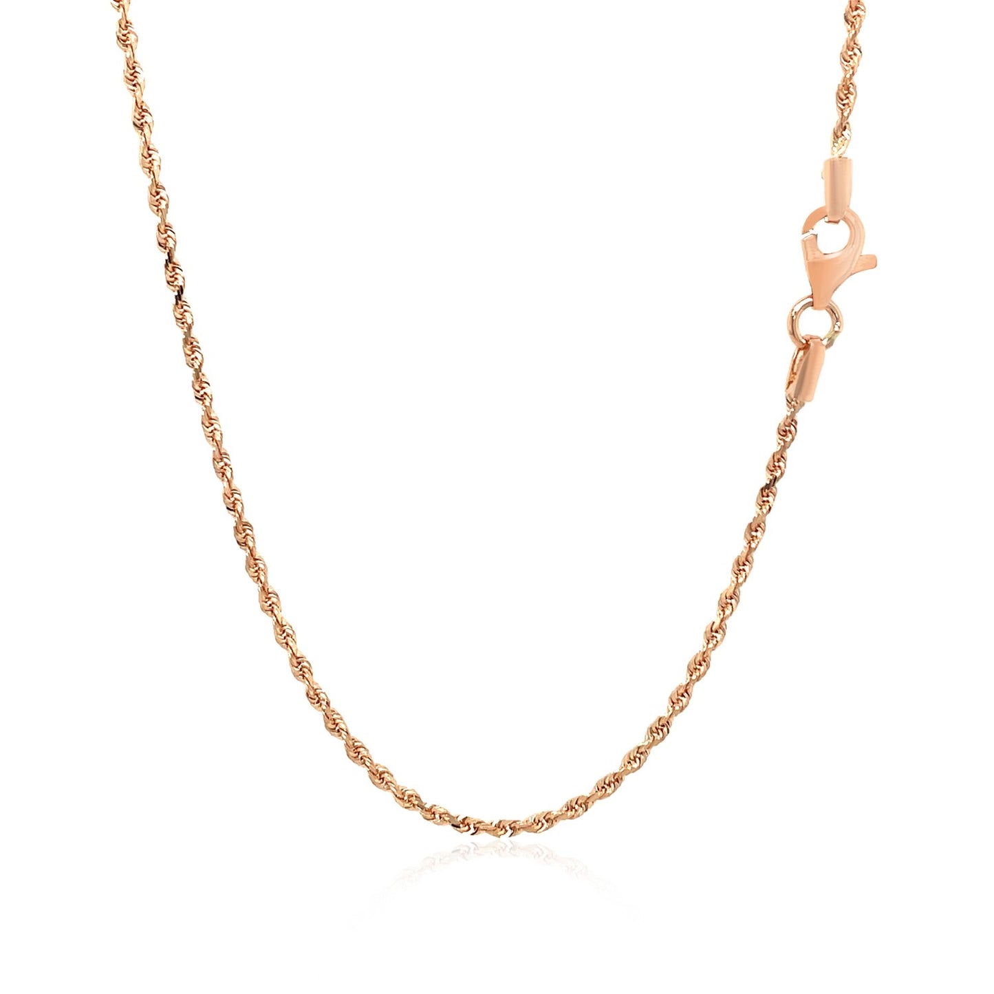 14k Rose Gold Solid Diamond Cut Rope Chain (1.6 mm)