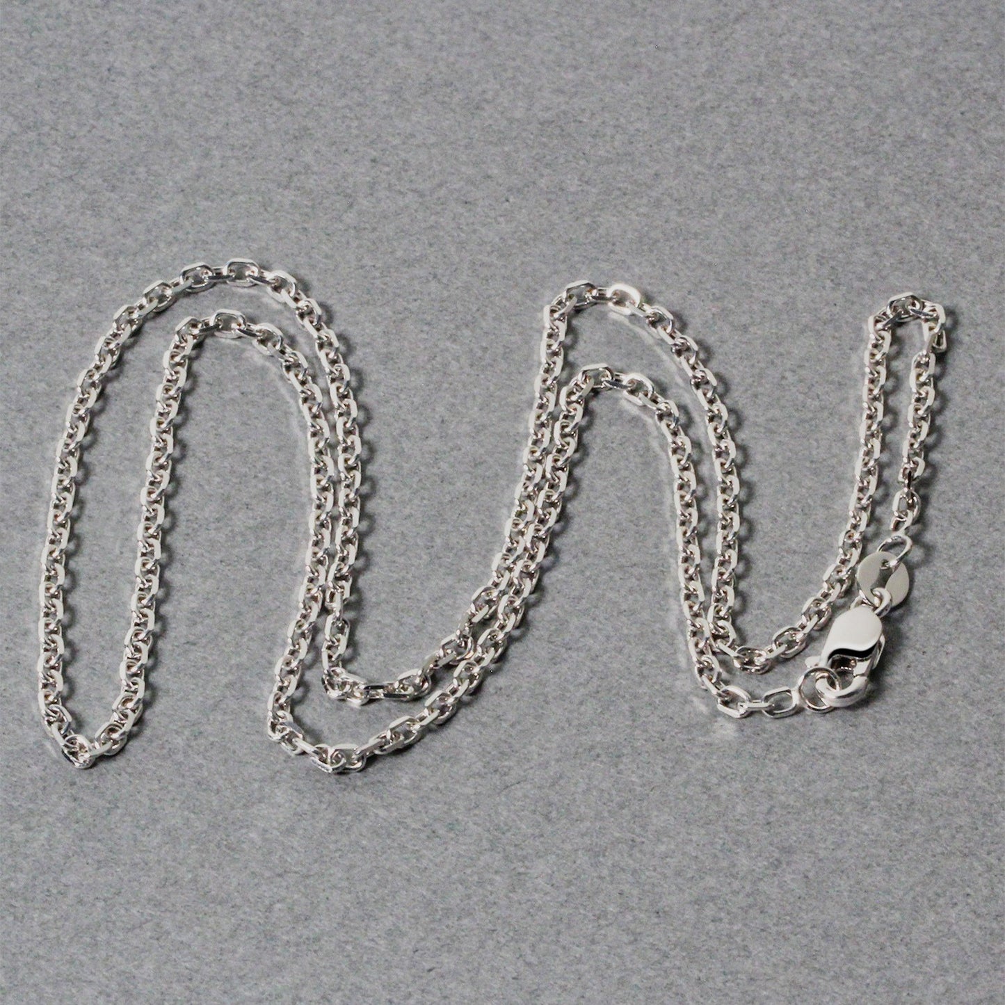 18k White Gold Diamond Cut Cable Link Chain (1.90 mm)