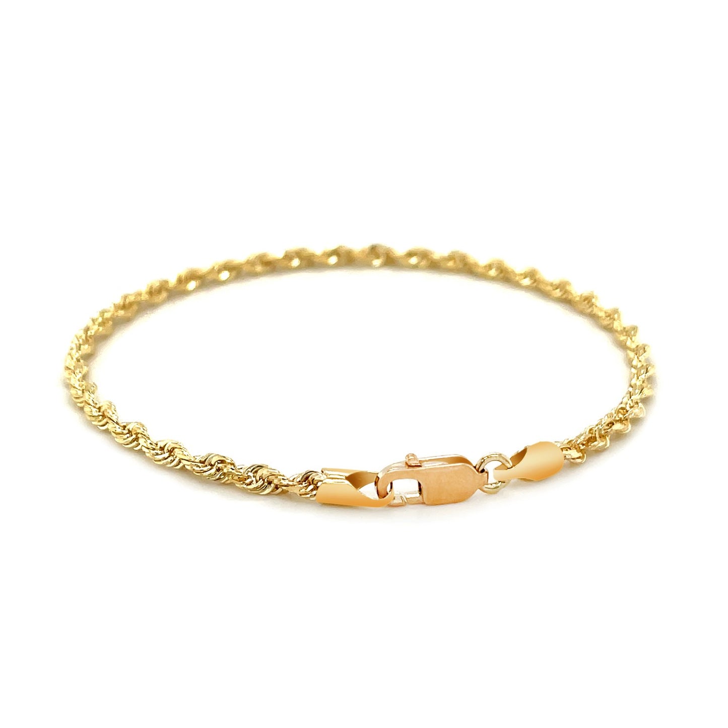 10k Yellow Gold Solid Diamond Cut Rope Bracelet (2.75 mm)