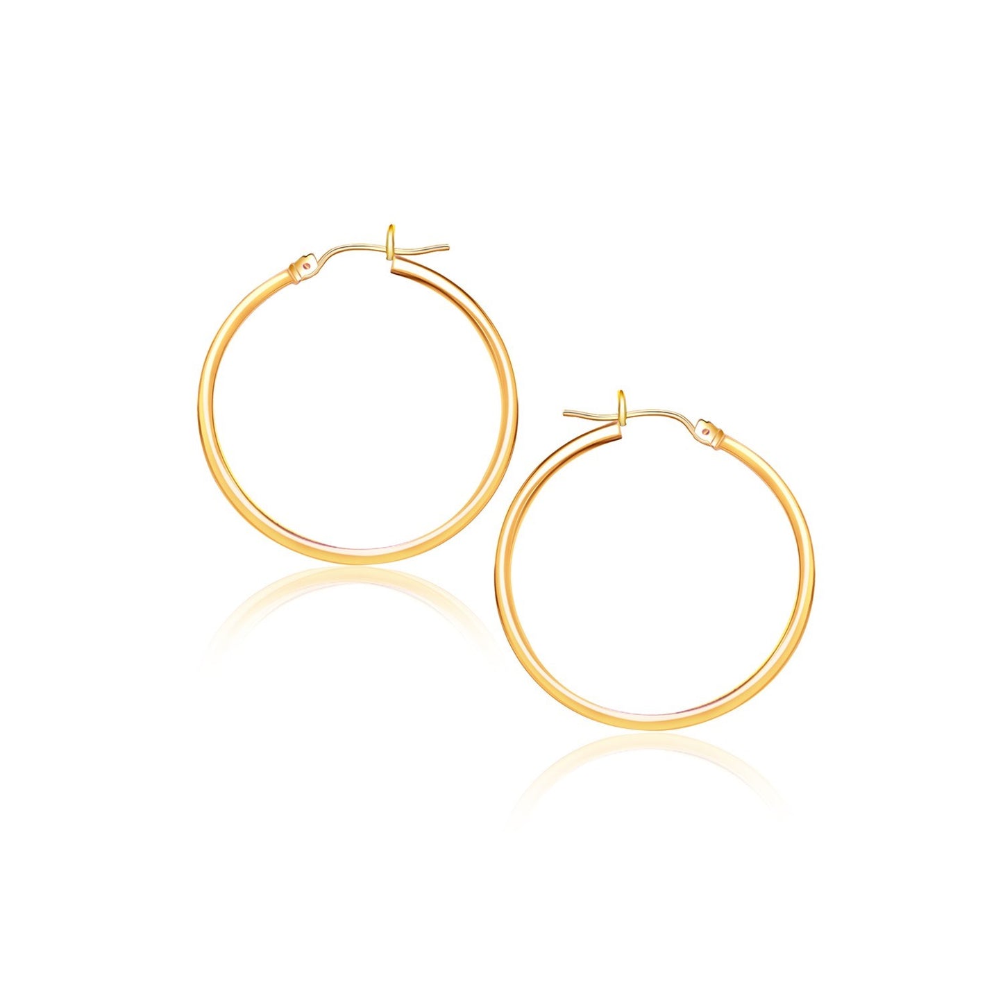 10k Yellow Gold Polished Hoop Earrings (2x40 mm)