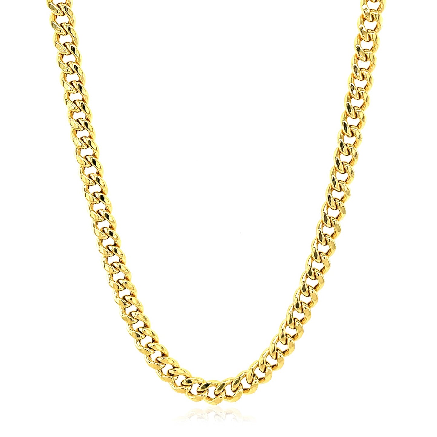 14k Yellow Gold Semi Solid Miami Cuban Chain (4.50 mm)