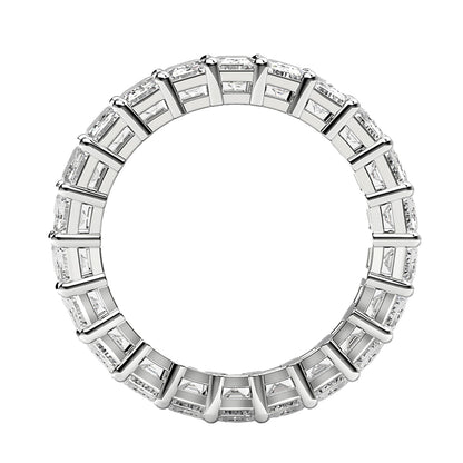 Emerald Cut Lab Grown Diamond Eternity Ring in 14k White Gold (3 cttw FG/VS2)