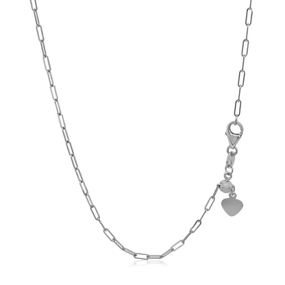 14k White Gold Adjustable Paperclip Chain (1.50 mm)