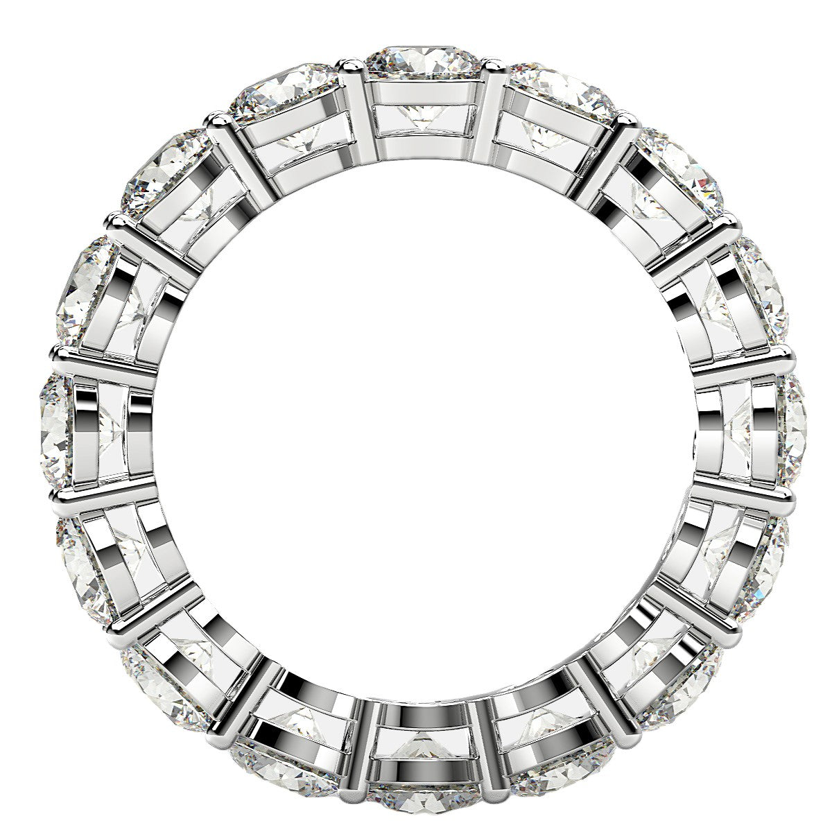 Round Cut Lab Grown Diamond Eternity Ring in 14k White Gold (4 cttw FG/VS2)