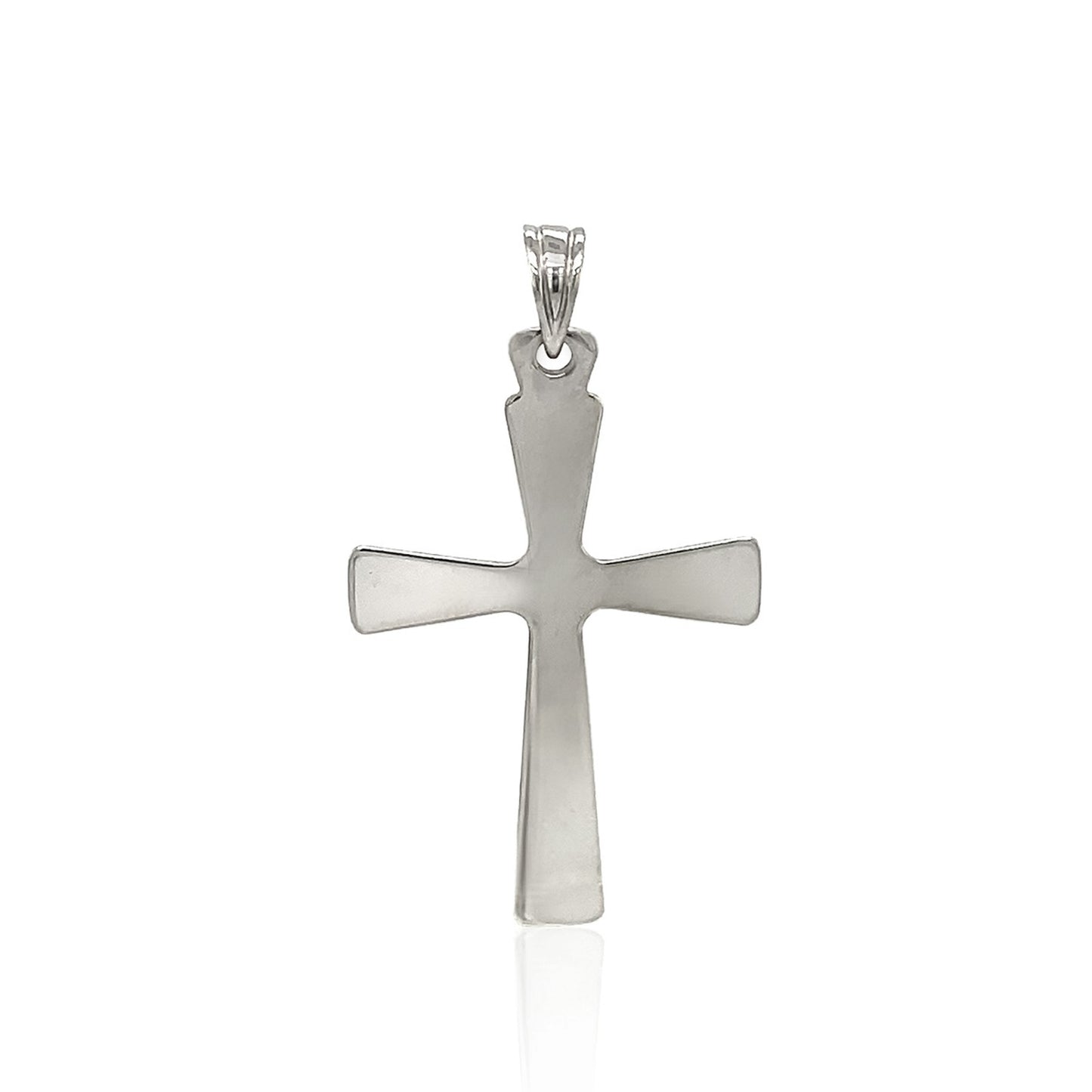 Sterling Silver Domed Rounded Cross Pendant