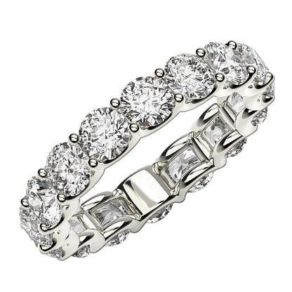 Round Cut Lab Grown Diamond Eternity Ring in 14k White Gold (4 cttw FG/VS2)