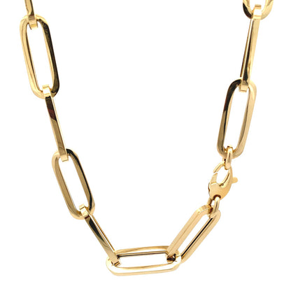 14k Yellow Gold Extra Wide Paperclip Chain Necklace