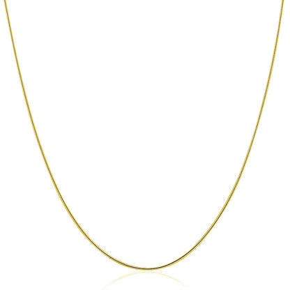 14k Yellow Gold Thin Motif Round Omega Necklace