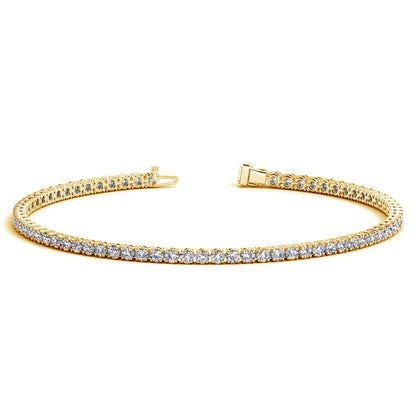 Lab Grown Round Diamond Tennis Bracelet in 14k Yellow Gold (2 cctw F/G  VS2/SI1)