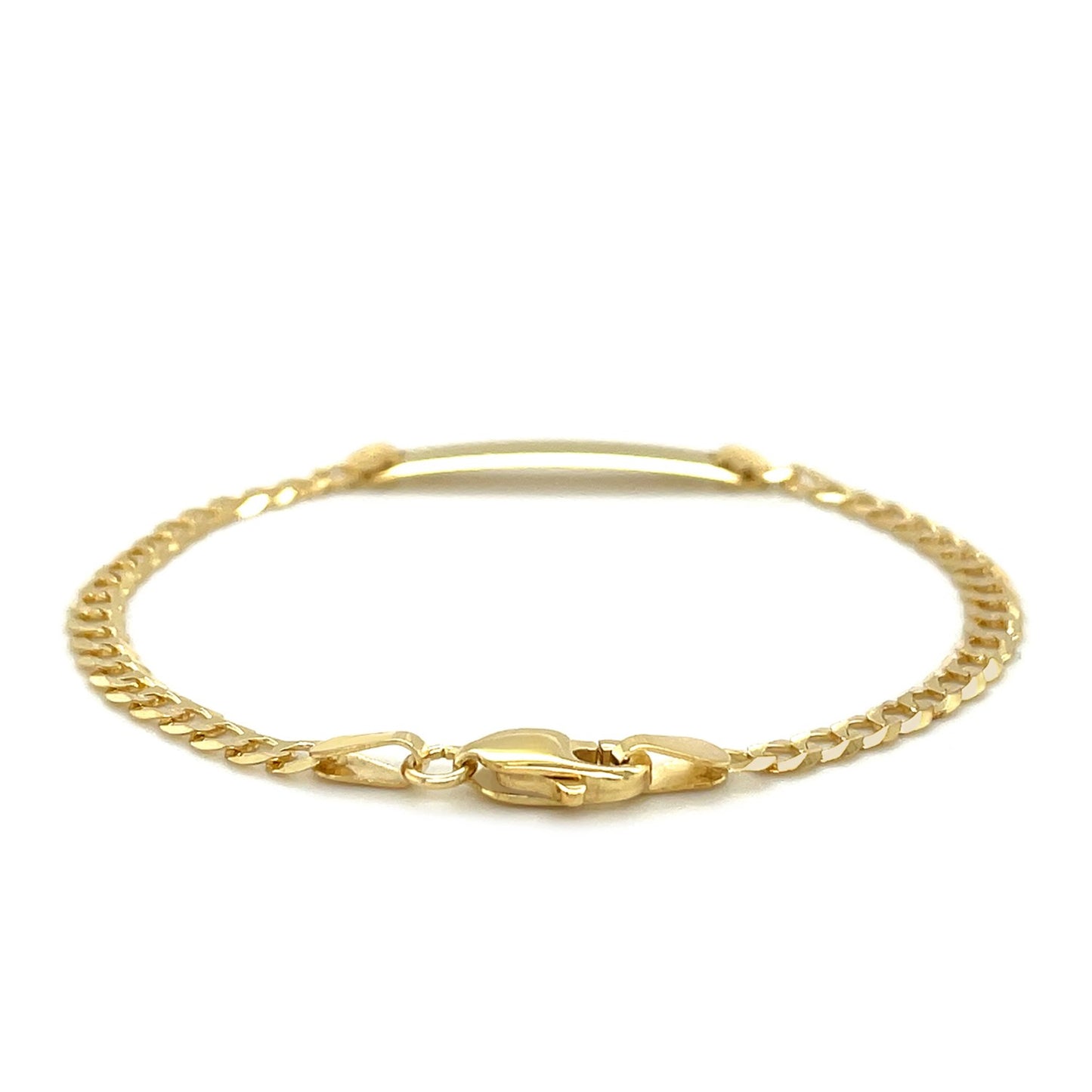 14k Yellow Gold Curb Link Style Childrens ID Bracelet (3.30 mm)