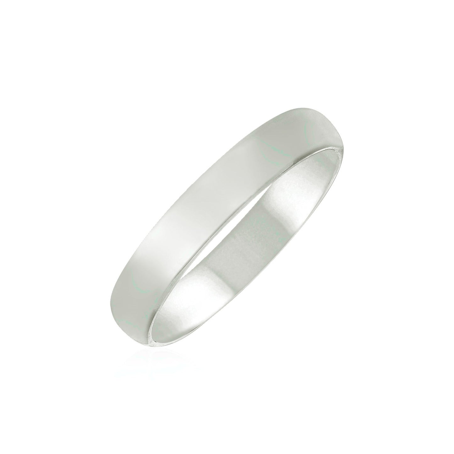 14K White Gold Wedding Band – 4mm Comfort Fit Ring