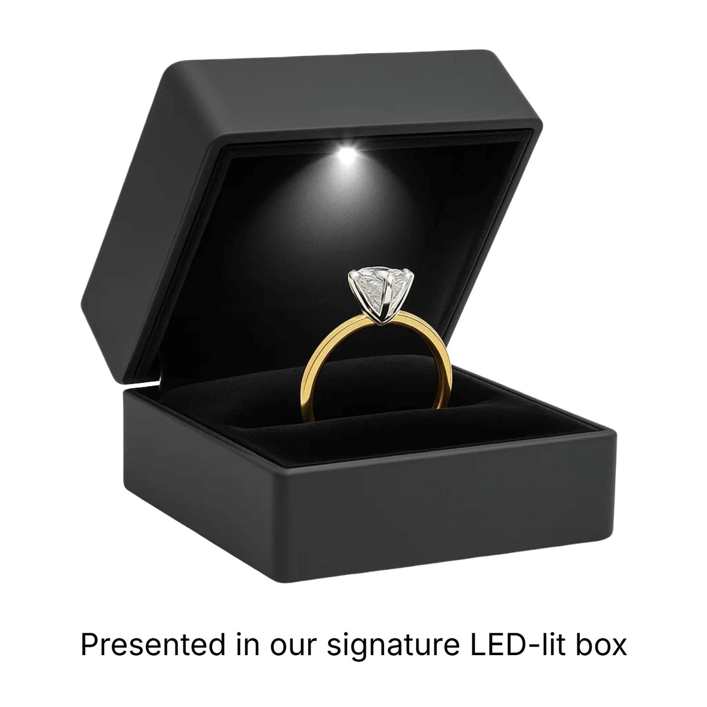 5 Carat Emerald Lab Grown IGI G/VS1 Diamond Solitaire Ring in 14K Yellow Gold