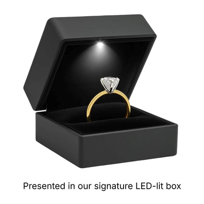 5 Carat Emerald Lab Grown IGI G/VS1 Diamond Solitaire Ring in 14K Yellow Gold