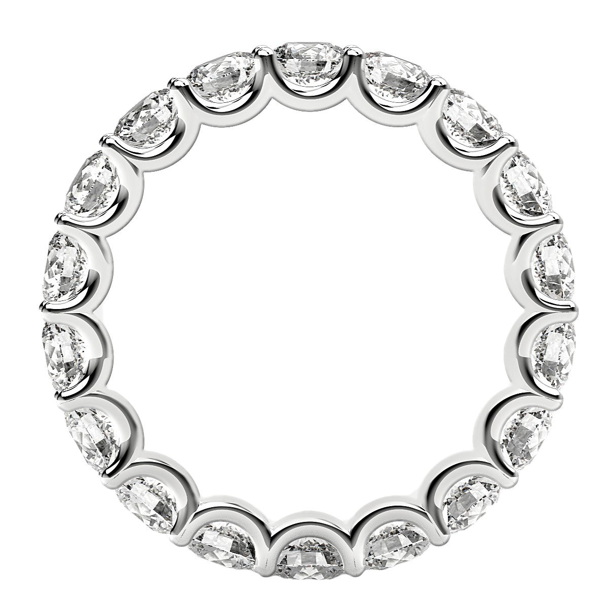 Round Cut Lab Grown Diamond Eternity Ring in 14k White Gold (2 cttw FG/VS2)