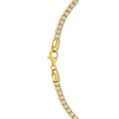 Sterling Silver with Gold Plated Ice Barrel Chain (3.80 mm)