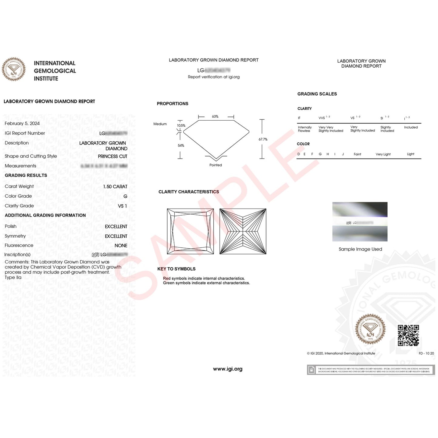1.50Ct Princess Lab Grown IGI G/VS1 Diamond Ring in 10K White Gold