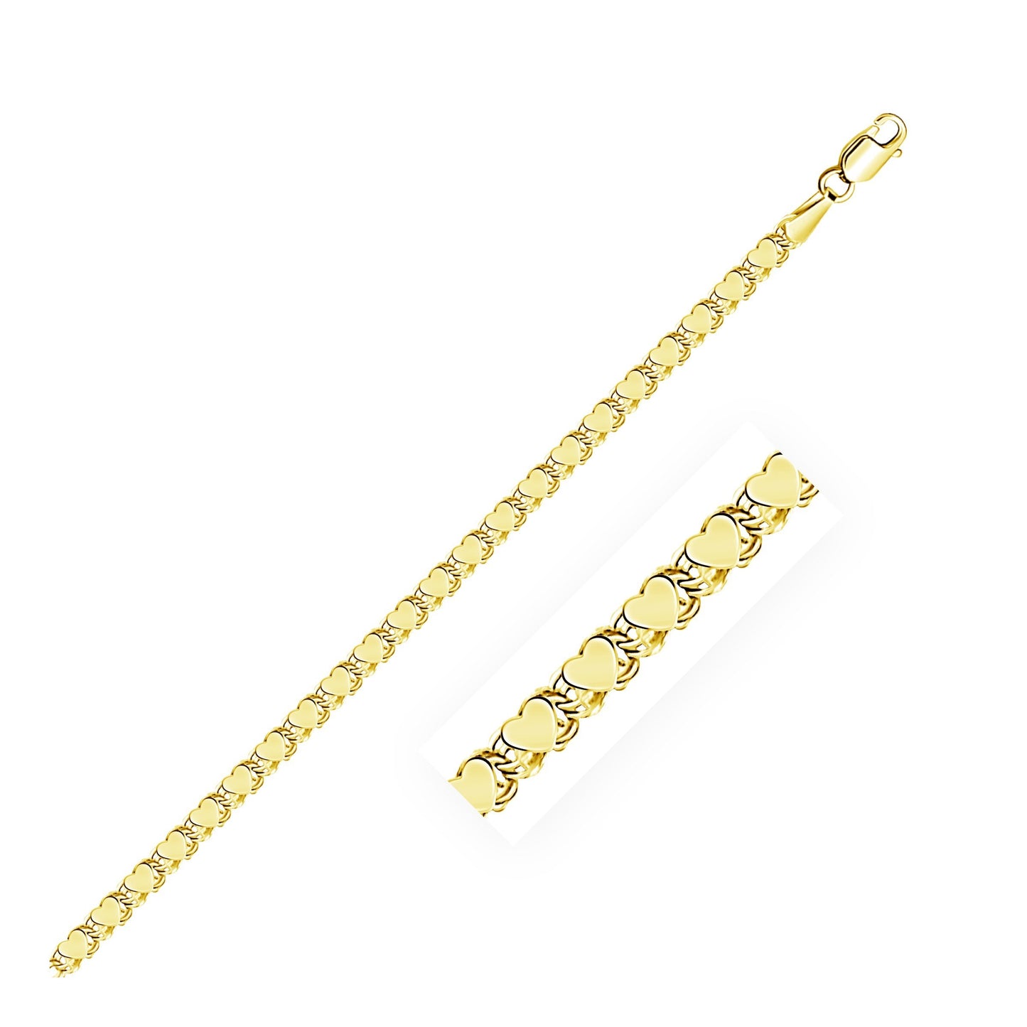 10K Gold Heart Anklet – Yellow Gold Anklet for Women