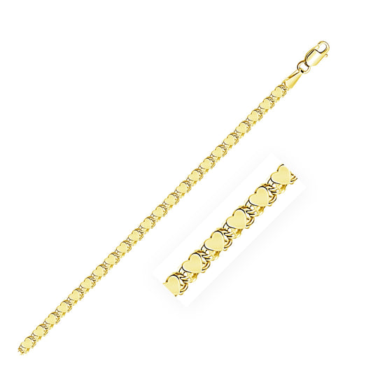 10K Gold Heart Anklet – Yellow Gold Anklet for Women