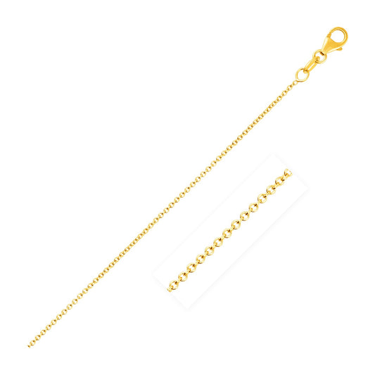 14k Yellow Gold Round Cable Link Chain (1.1 mm)