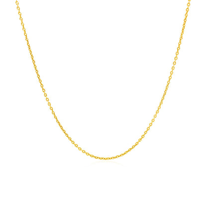 14k Yellow Gold Round Cable Link Chain (1.1 mm)