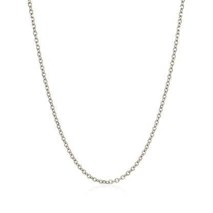 18k White Gold Diamond Cut Cable Link Chain (1.40 mm)