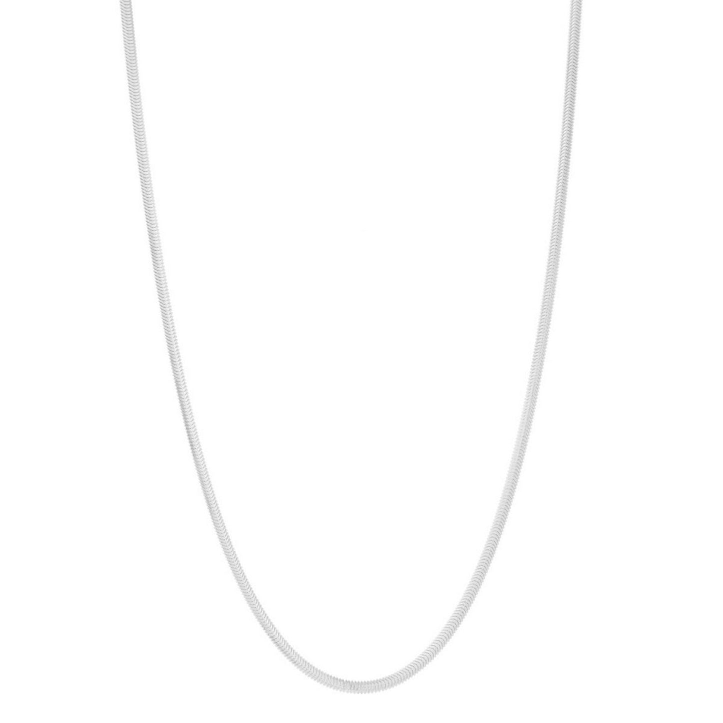 Sterling Silver Rhodium Plated Oval Snake Chain (2.60 mm)