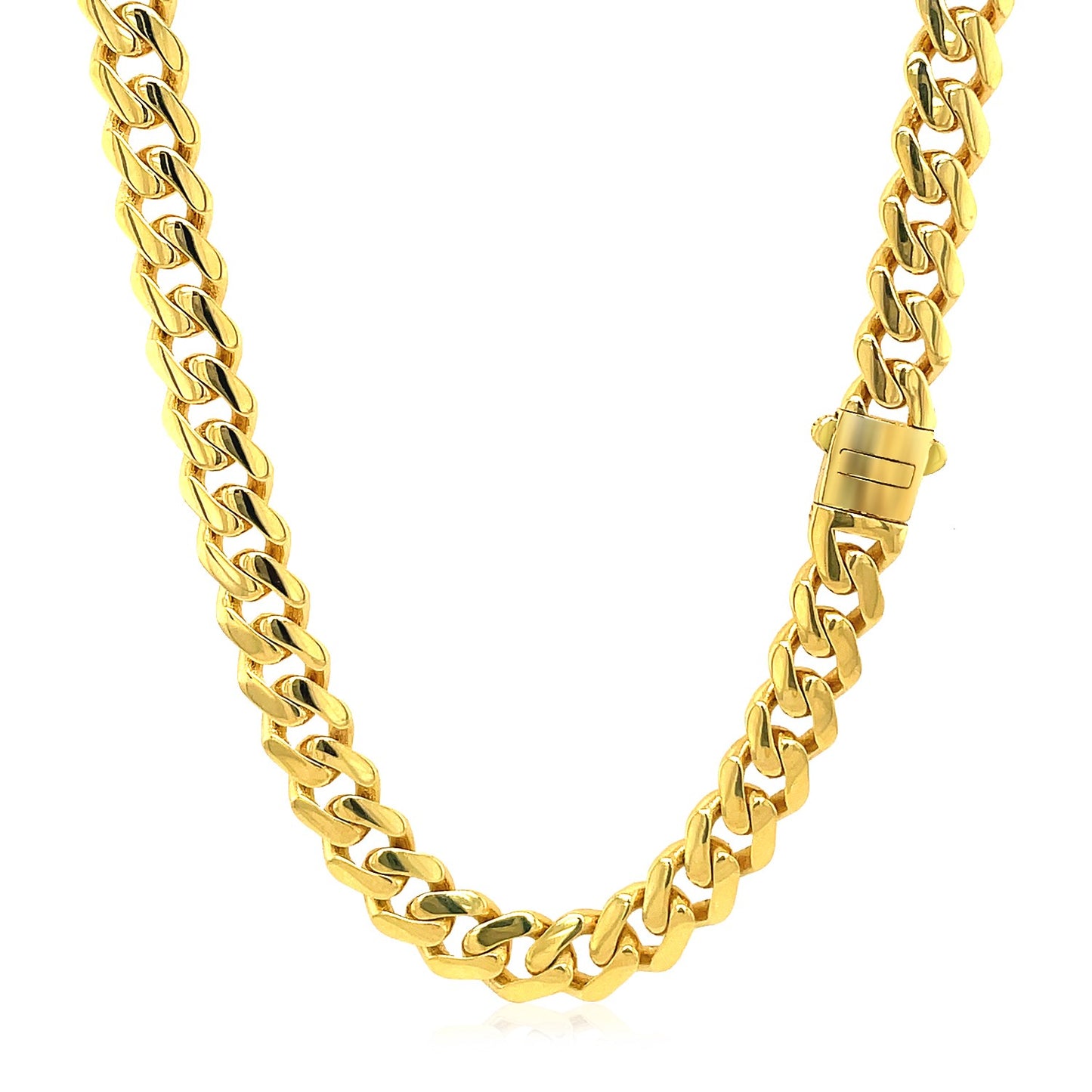 14k Yellow Gold Polished Miami Cuban Chain Necklace