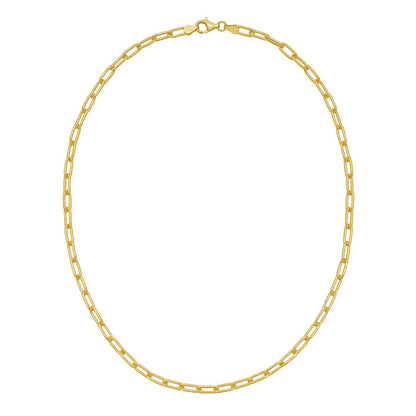 Sterling Silver Yellow Gold Plated Round Link Paperclip Chain (5.20 mm)